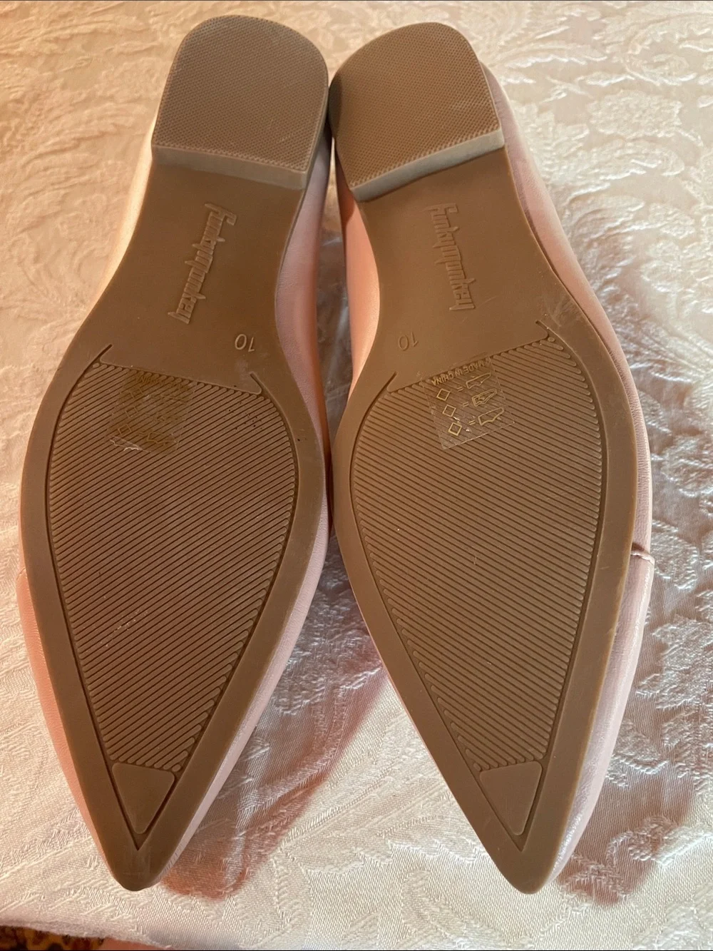 FUNKYMONKEY Women's Pointed-Toe Ballet Flats in Blush Pink NWOT Sz 10